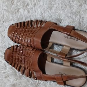St Johns Bay leather brown sandals size 8